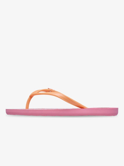 Roxy Viva Stamp Girls Flip Flops in Oak/Gold