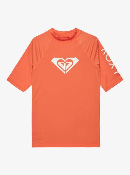 Roxy Whole Hearted Girld Short Sleeve Rash Vest in Emberglow
