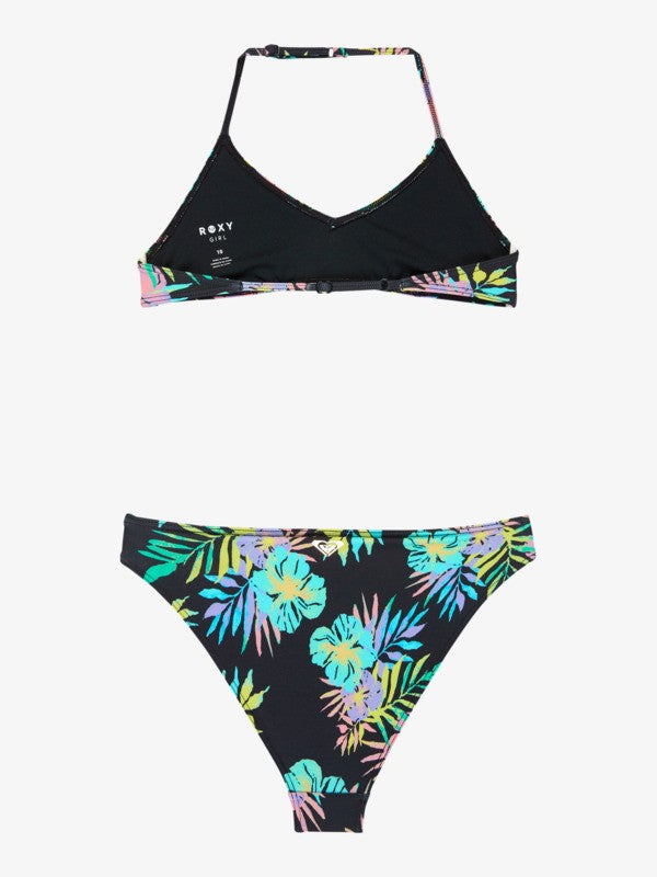 Roxy Active Girls Bralette Bikini in Anthracite Aquarella