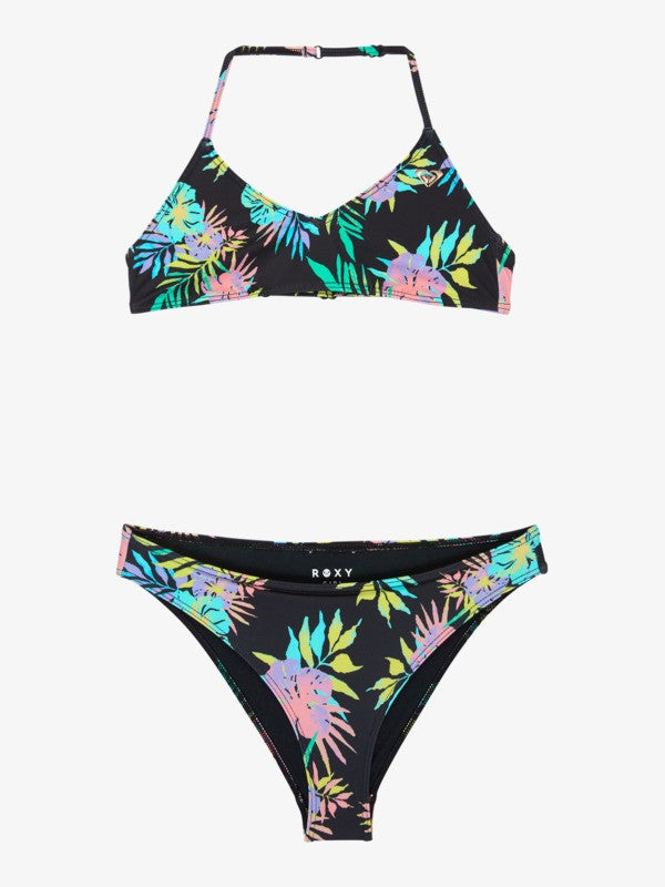 Roxy Active Girls Bralette Bikini in Anthracite Aquarella