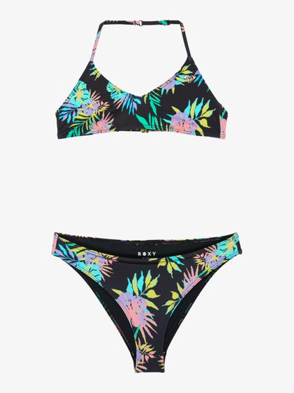 Roxy Active Girls Bralette Bikini in Anthracite Aquarella