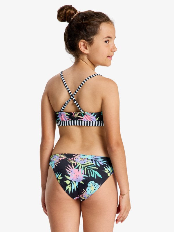 Roxy Active Girls Bikini in Anthracite Aquarella