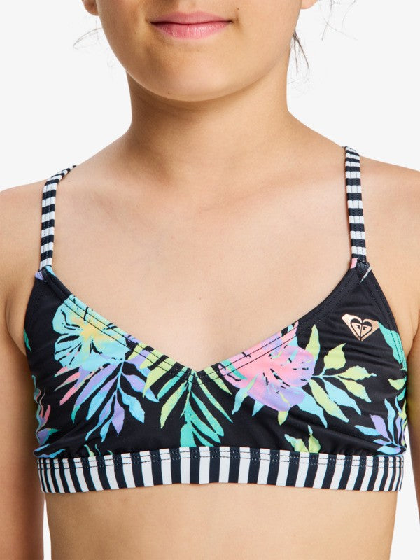 Roxy Active Girls Bikini in Anthracite Aquarella