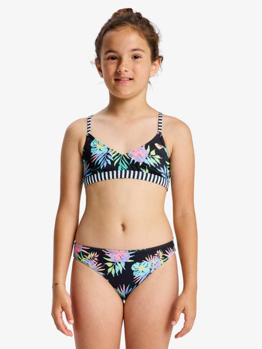 Roxy Active Girls Bikini in Anthracite Aquarella