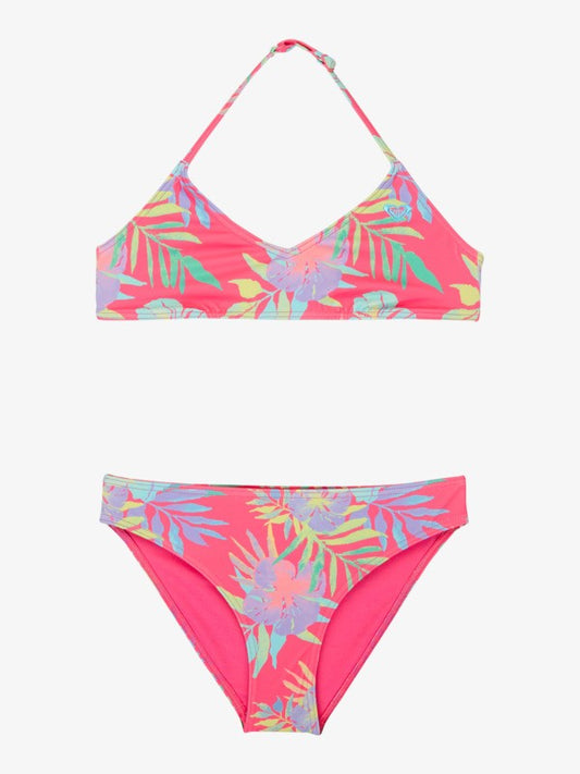 Roxy Aquarella Girls Bralette Bikini in Sangria Sunset