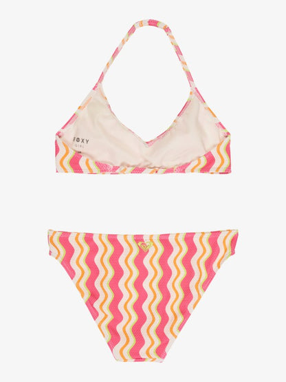 Roxy Bold Waves Girls Bralette Bikini in Papaya Bold Waves