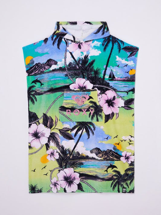 Roxy Stay Magical Printed Poncho Towel in Celery Green