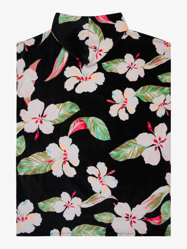 Roxy Stay Magical Printed Poncho Towel in Anthracite Spring Charming
