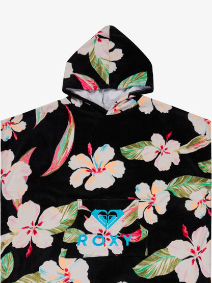 Roxy Stay Magical Printed Poncho Towel in Anthracite Spring Charming