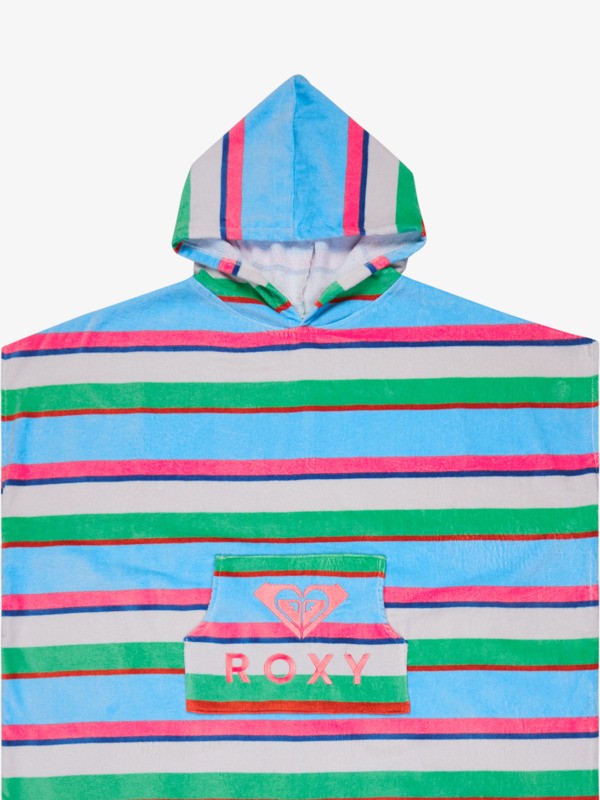 Roxy Stay Magical Printed Poncho Towel in Cloud Dancer Classic Stripe