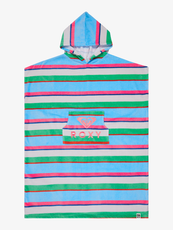 Roxy Stay Magical Printed Poncho Towel in Cloud Dancer Classic Stripe