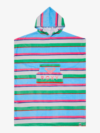 Roxy Stay Magical Printed Poncho Towel in Cloud Dancer Classic Stripe