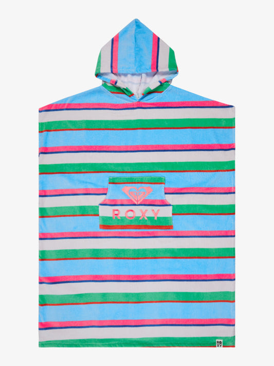 Roxy Stay Magical Printed Poncho Towel in Cloud Dancer Classic Stripe
