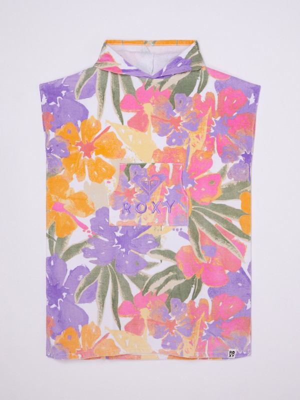 Roxy Stay Magical Printed Poncho Towel in Cloud Dancer