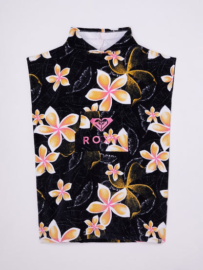 Roxy Stay Magical Printed Poncho Towel in Anthricite Hibiscus