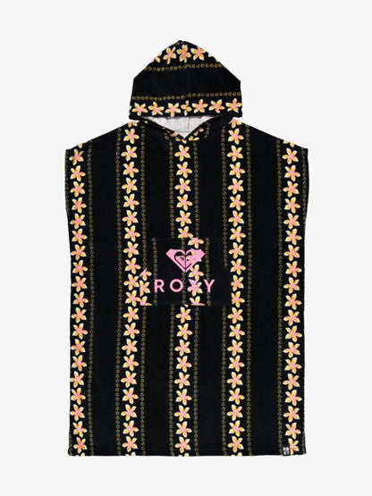 Roxy Stay Magical Printed Poncho Towel in Anthricite Hibiscus