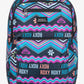 Roxy You Are Here Printed Medium Backpack in Anthracite Word Up