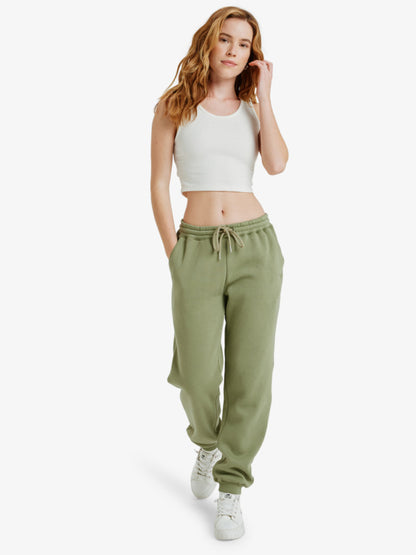 Roxy Surf Stoked Brushed Joggers in Oil Green