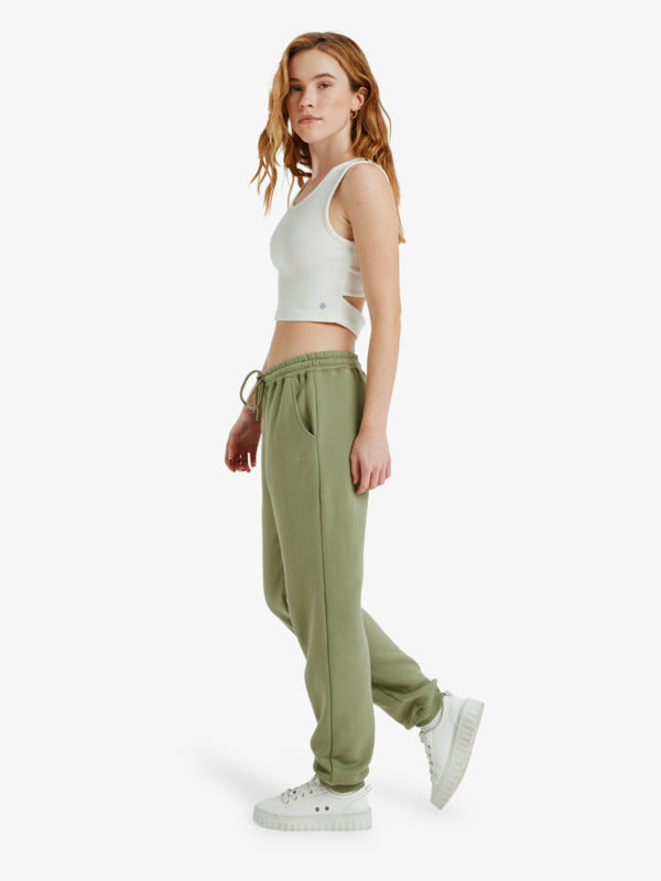 Roxy Surf Stoked Brushed Joggers in Oil Green