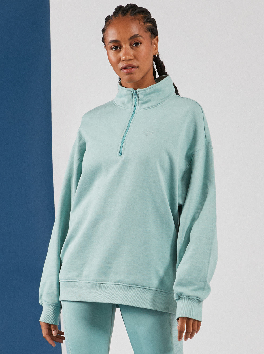 Roxy Essential Energy - Half-Zip Sweatshirt in Surf Blue