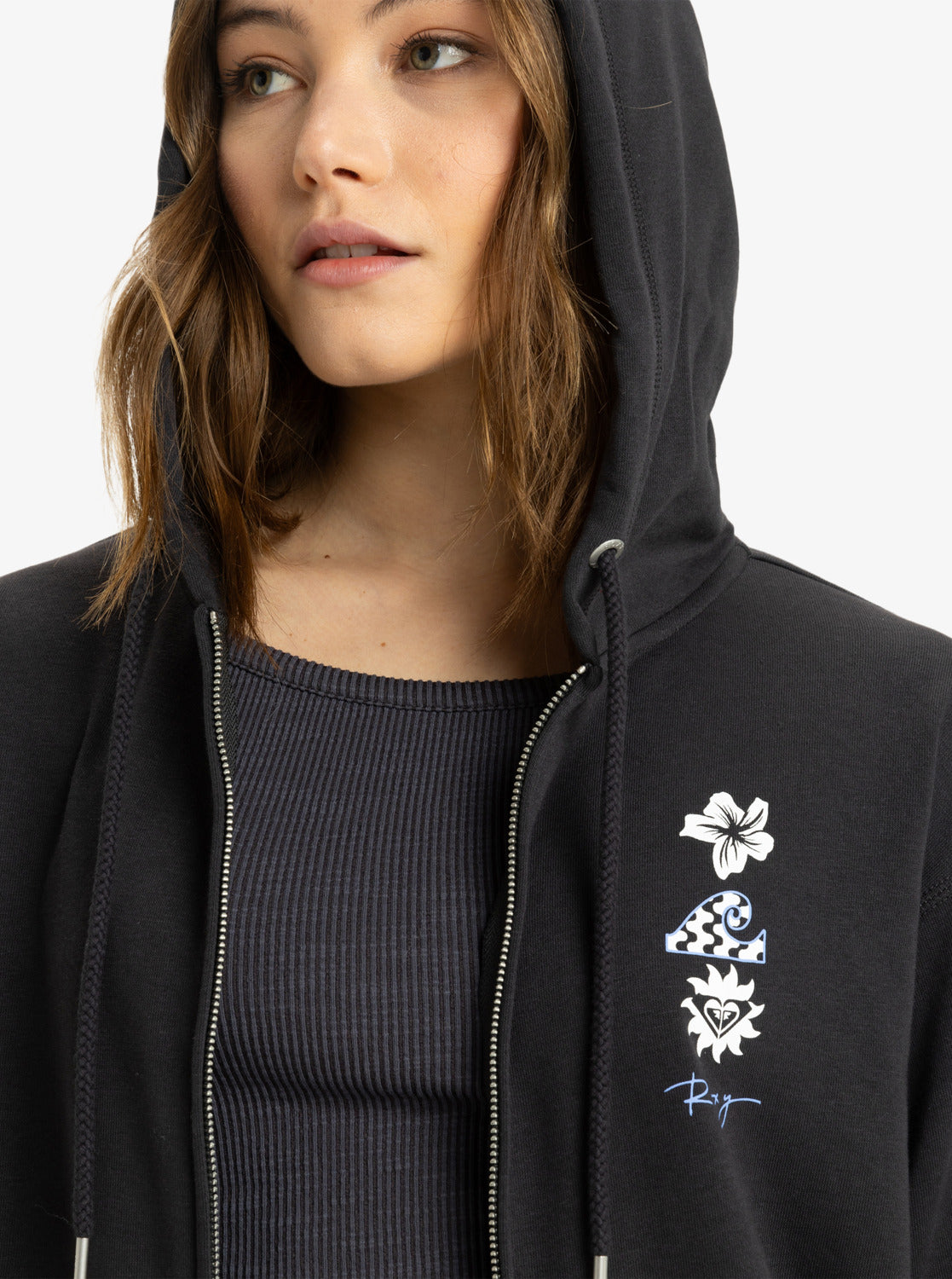 Roxy Surf Stoked - Full Zip Hoodie for Women in Phantom
