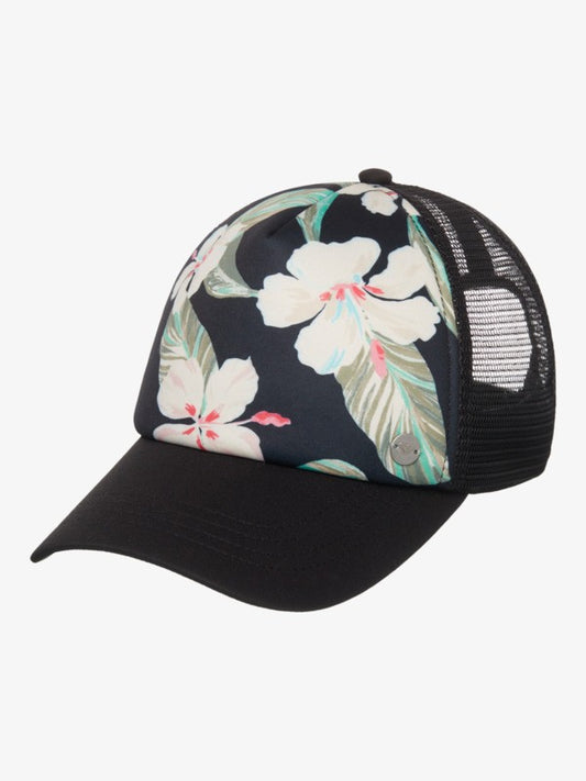 Roxy Beautif Morning Trucker Cap in Anthracite Spring Charming