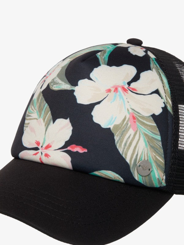 Roxy Beautif Morning Trucker Cap in Anthracite Spring Charming