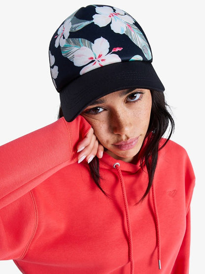 Roxy Beautif Morning Trucker Cap in Anthracite Spring Charming