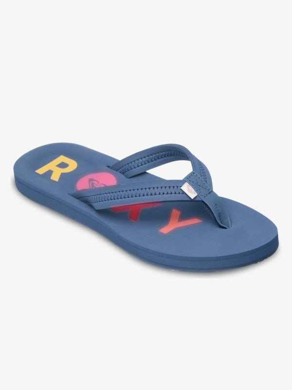 Roxy Vista Flip Flops in Blue Indigo