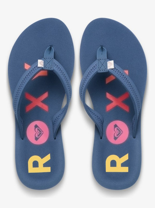 Roxy Vista Flip Flops in Blue Indigo