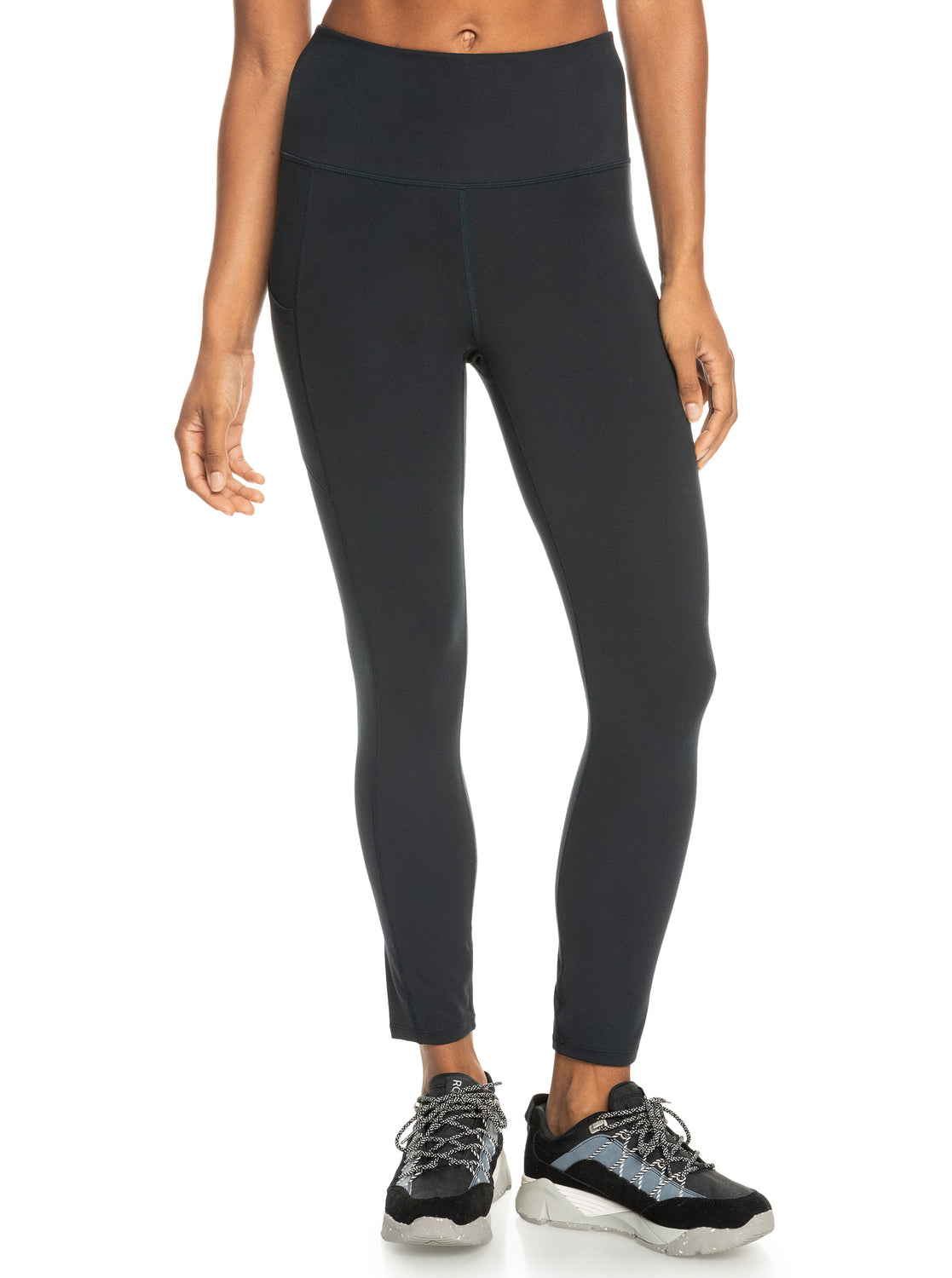 Roxy Heart Into It Ankle Technical Leggings in Anthracite