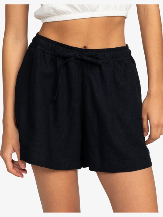 Roxy Lekeitio Break Elasticated Waist Beach Shorts in Anthracite