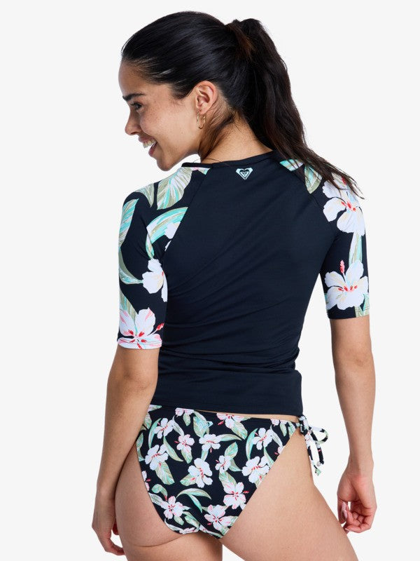 Roxy The Classic Lycra Rash Vest in Anthracite Spring Charming