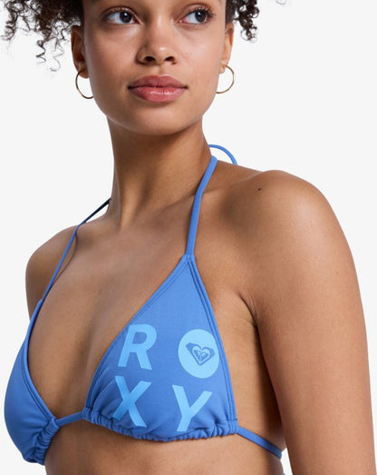 Roxy Solid Essentials Tiki Tri Bikini in Dutch Blue