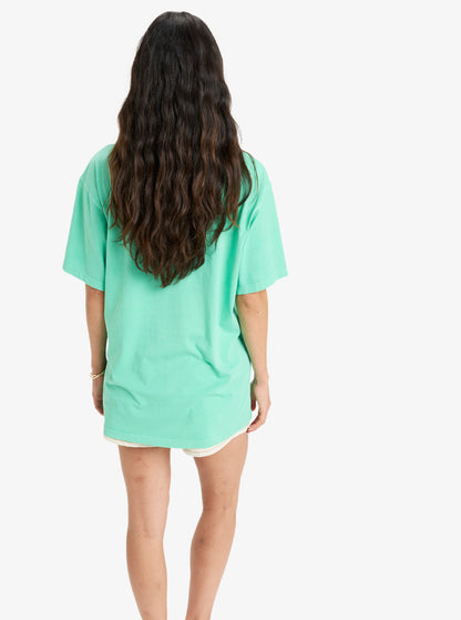 Roxy Sunny Oversize Enzyme Wash T-Shirt in Spring Bud
