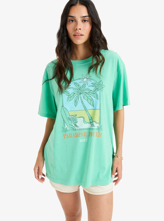Roxy Sunny Oversize Enzyme Wash T-Shirt in Spring Bud
