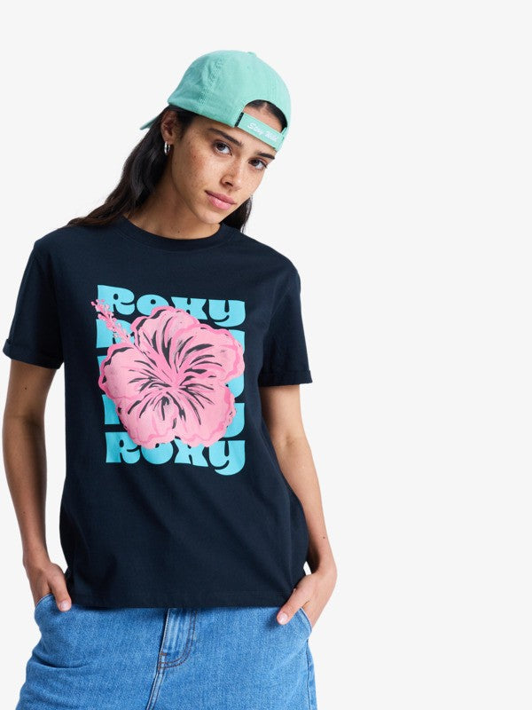 Roxy Ocean Regular Poster T-Shirt in Anthracite