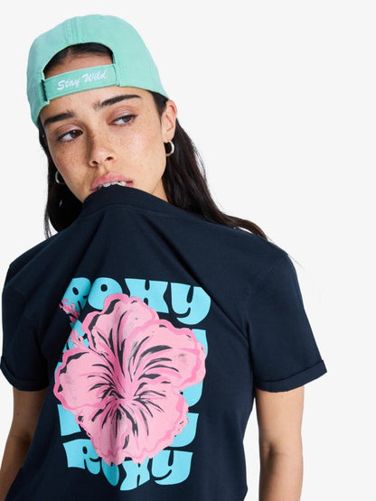 Roxy Ocean Regular Poster T-Shirt in Anthracite
