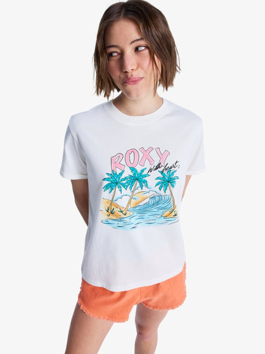 Roxy Ocean Regular Poster T-Shirt in Coconut Milk