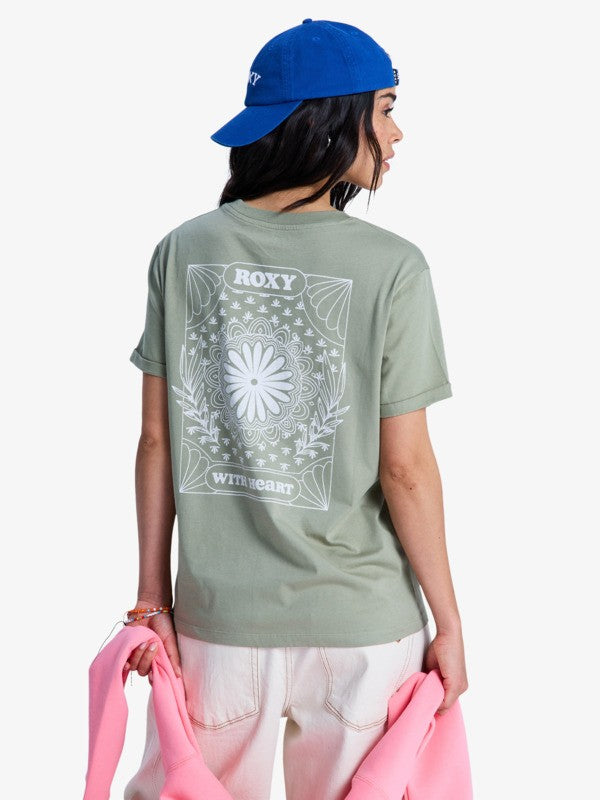 Roxy Ocean Regular T-Shirt in Oil Green