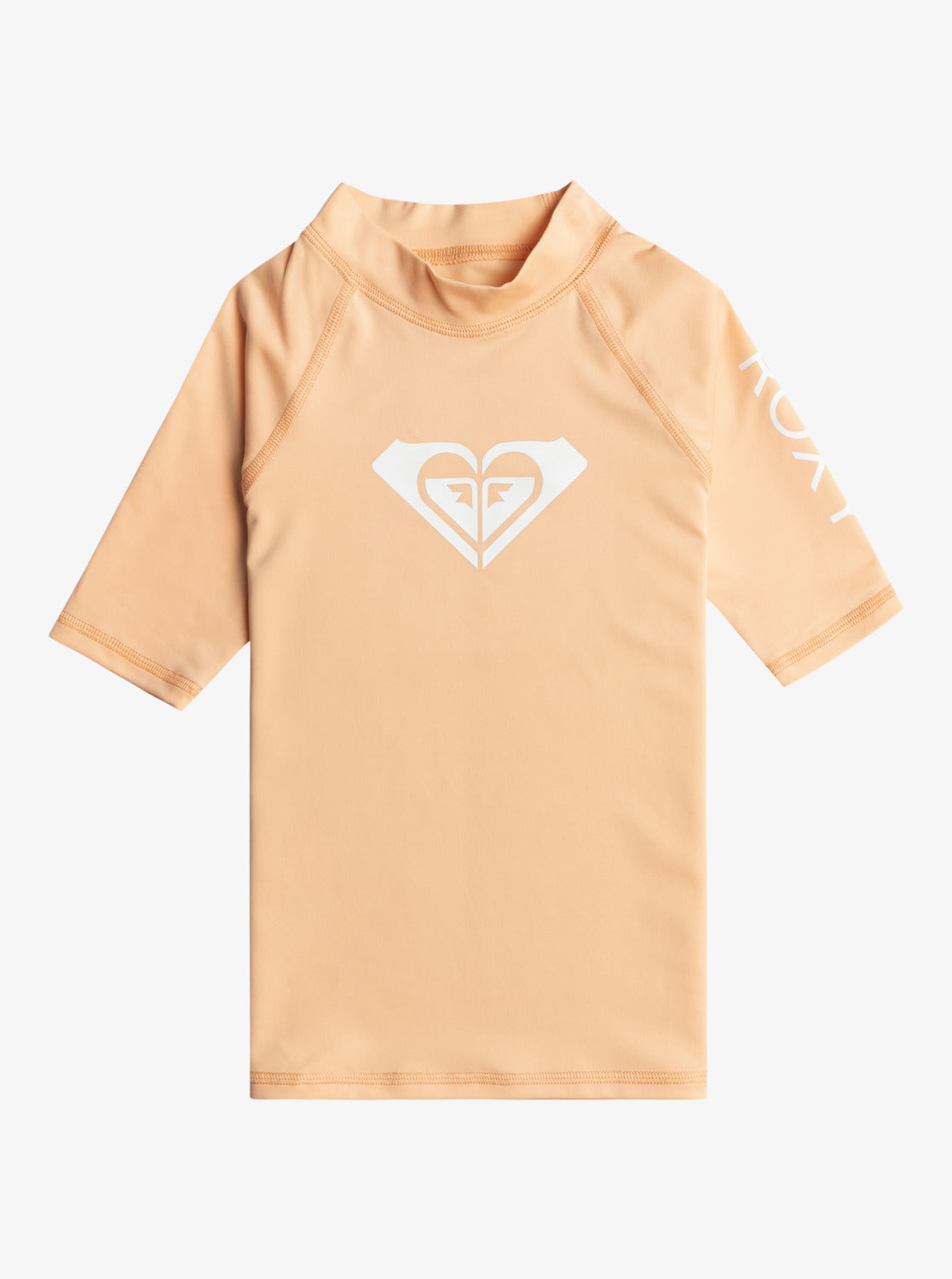 Roxy Whole Hearted Girls Rash Vest in Peach Fuzz