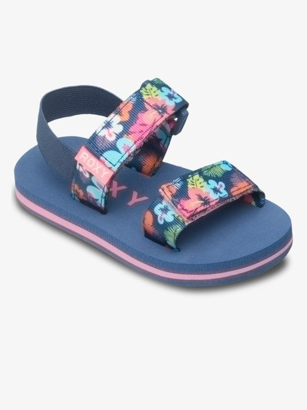 Roxy Cage Toddler Sandals in Light Navy Pink