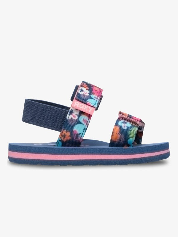 Roxy Cage Toddler Sandals in Light Navy Pink