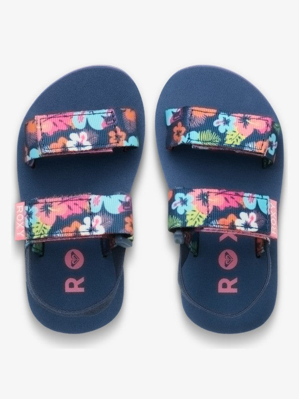 Roxy Cage Toddler Sandals in Light Navy Pink