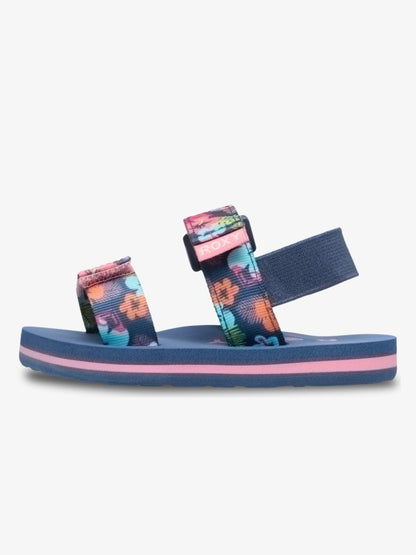 Roxy Cage Toddler Sandals in Light Navy Pink