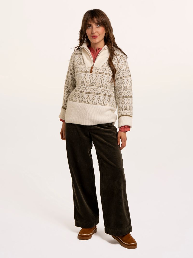 Brakeburn Ingrid Knitted Jacquard 1/4 Zip Jumper