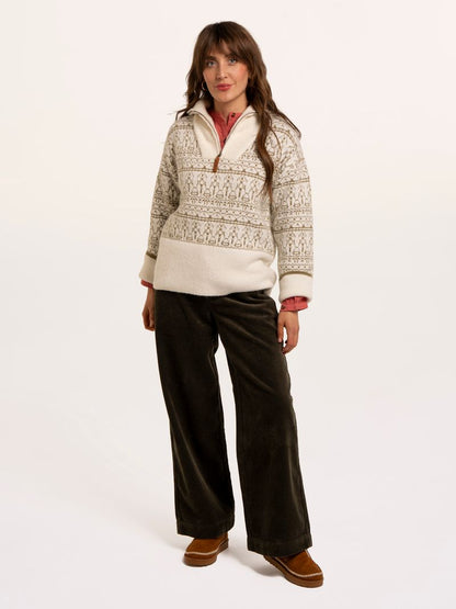 Brakeburn Ingrid Knitted Jacquard 1/4 Zip Jumper
