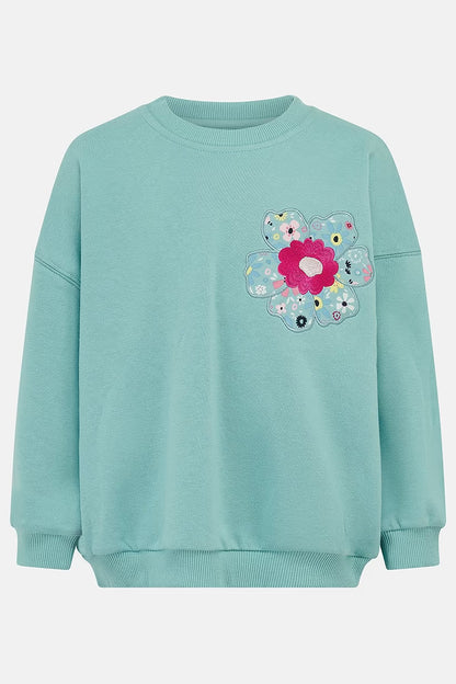 Lighthouse Flora Sweatshirt in Teal