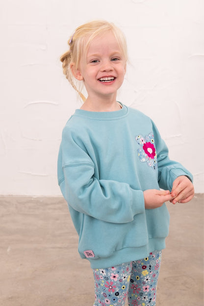 Lighthouse Flora Sweatshirt in Teal