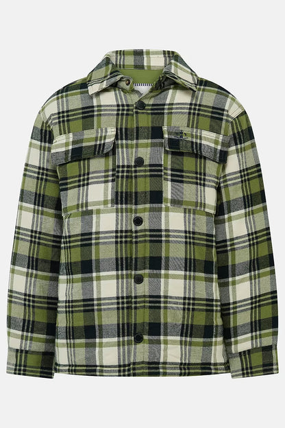 Lighthouse Hugo Overshirt in Soft Lime Cream Check
